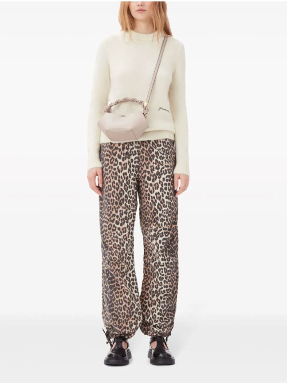 Ganni Leopard Print Cotton Cargo Pants - DK 40/US 8